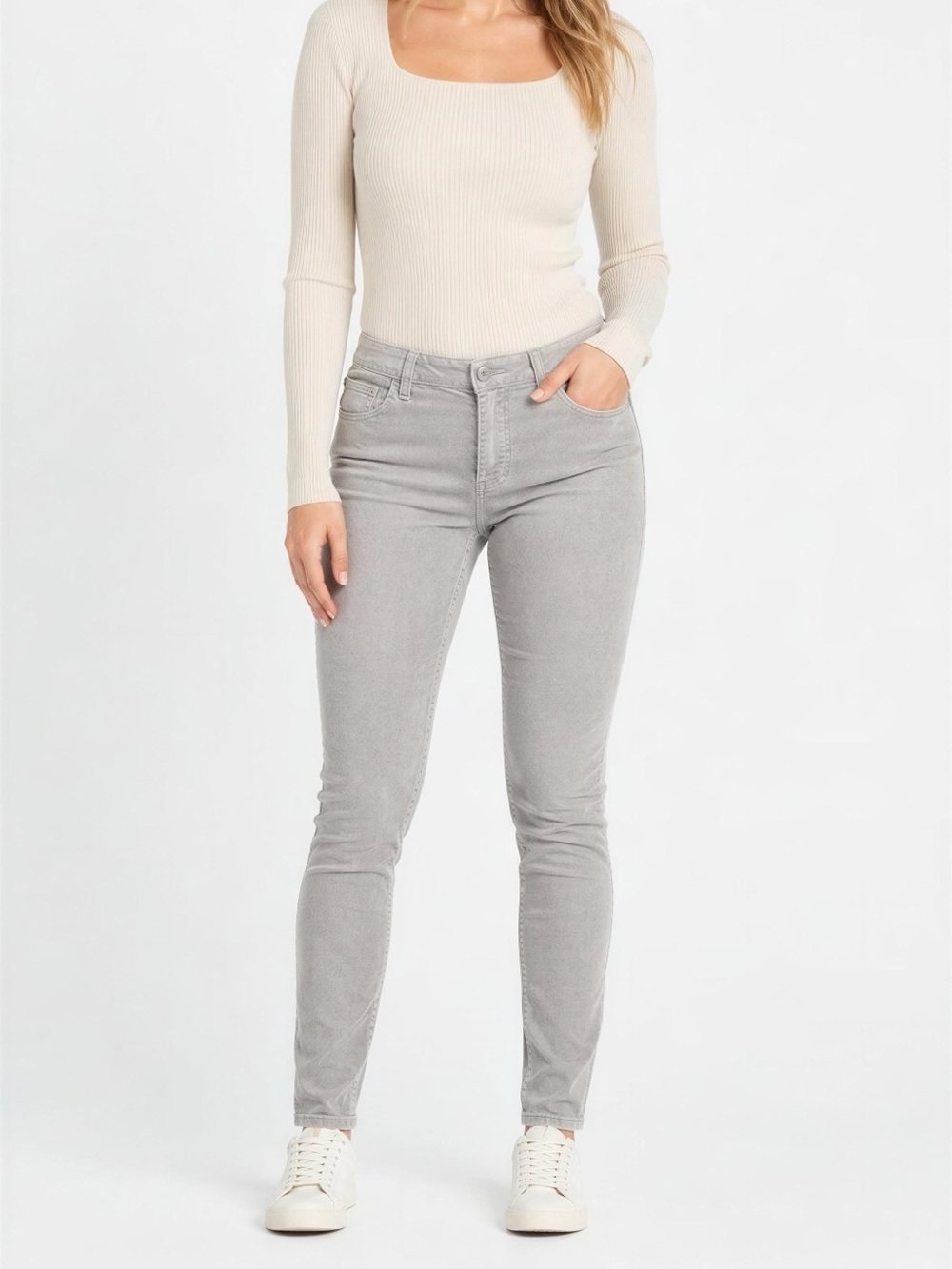 HUDSON Women Nico Super Skinny Pants Midrise Gray Sz 26